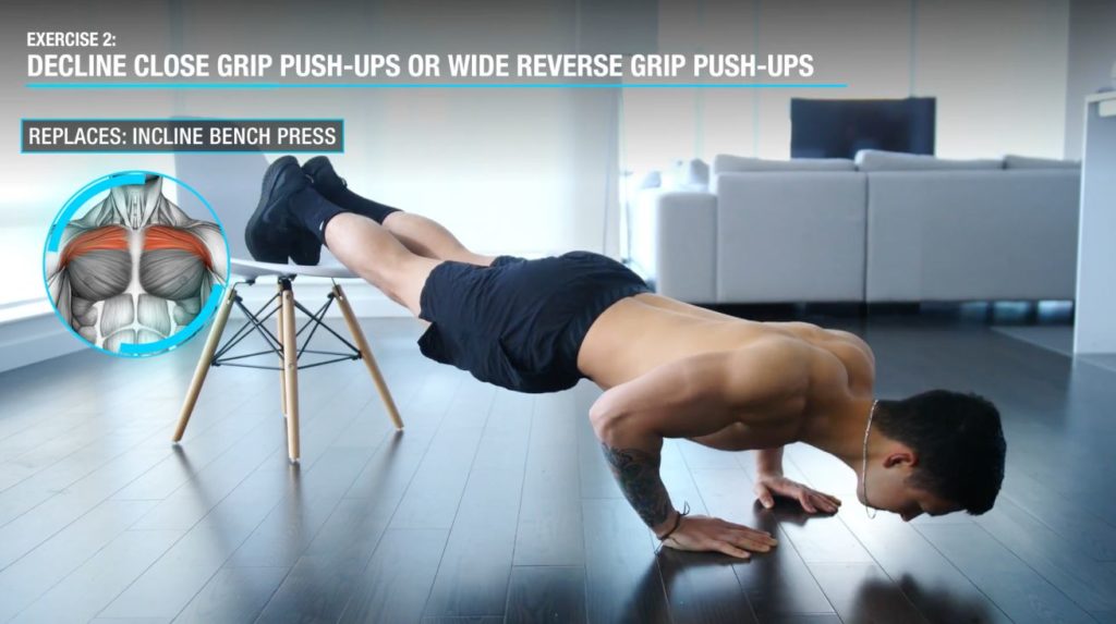 Decline close grip push up