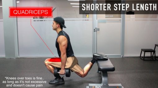 bulgarian split squat shorter step