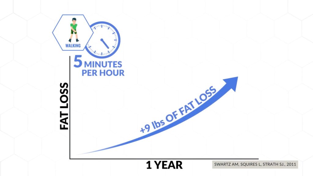 The effect of walking daily compounds to sizeable weight loss benefits