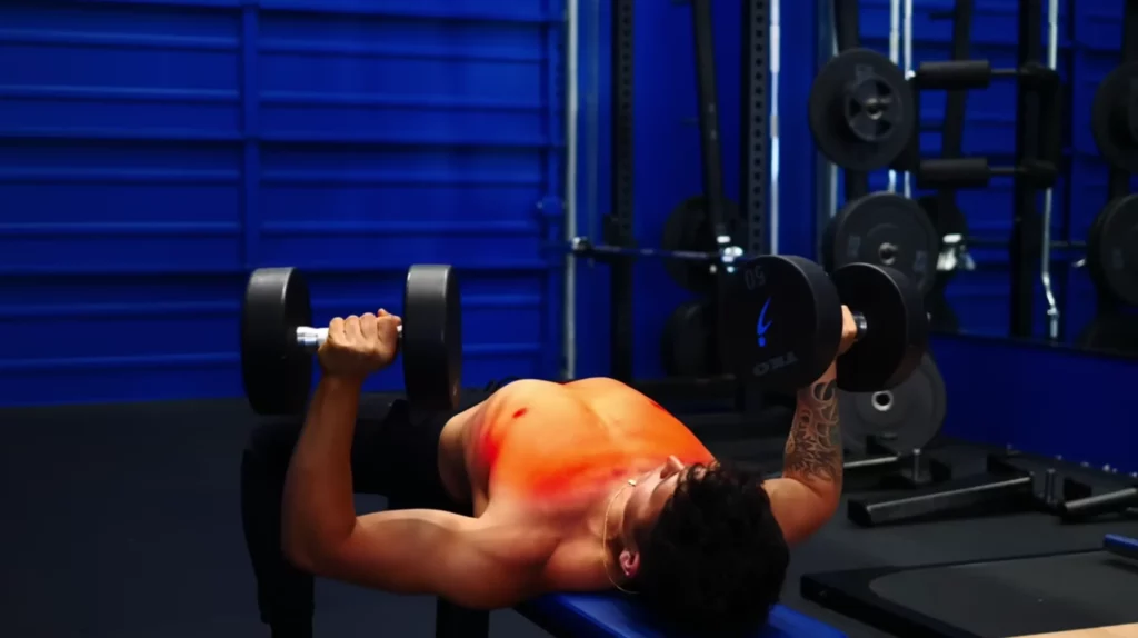 Flat dumbbell chest press