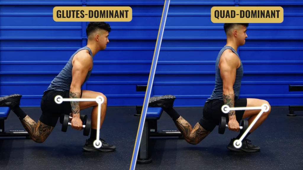 Shin angle and quads involvement on the Bulgarian split squat